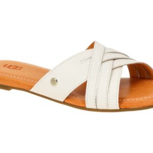 UGG 1142711 JSM KENLEIGH SLIDE Damen Pantoletten wei? Jasmin Echtleder - Gumm...
