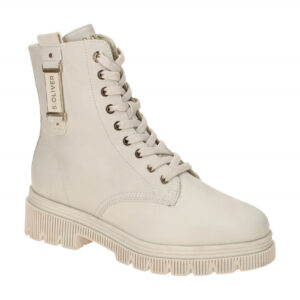 S. Oliver Damen Stiefeletten 5-25262-43 462 Wei? - cream Lace up Boots