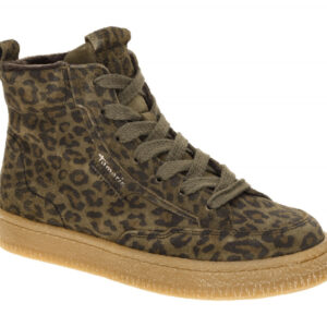 Tamaris Damen Stiefeletten 1-25203-45 in Gr?n olive leopard, bequeme ?bergang...