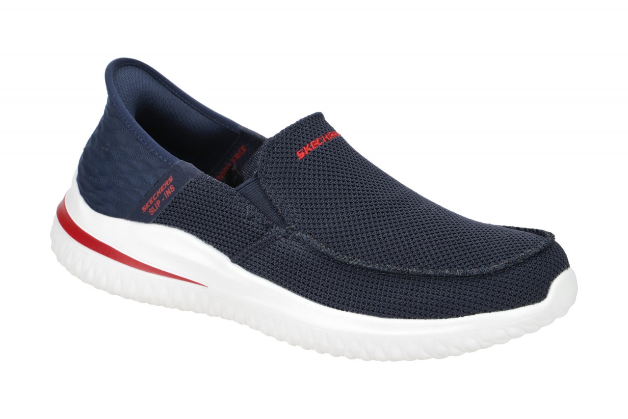 Skechers 210604 NVY Herren Slipper Halbschuhe blau Navy VEGAN Fu?bett Memory ... 1 Skechers 210604 NVY Herren Slipper Halbschuhe blau Navy VEGAN Fu?bett Memory ...