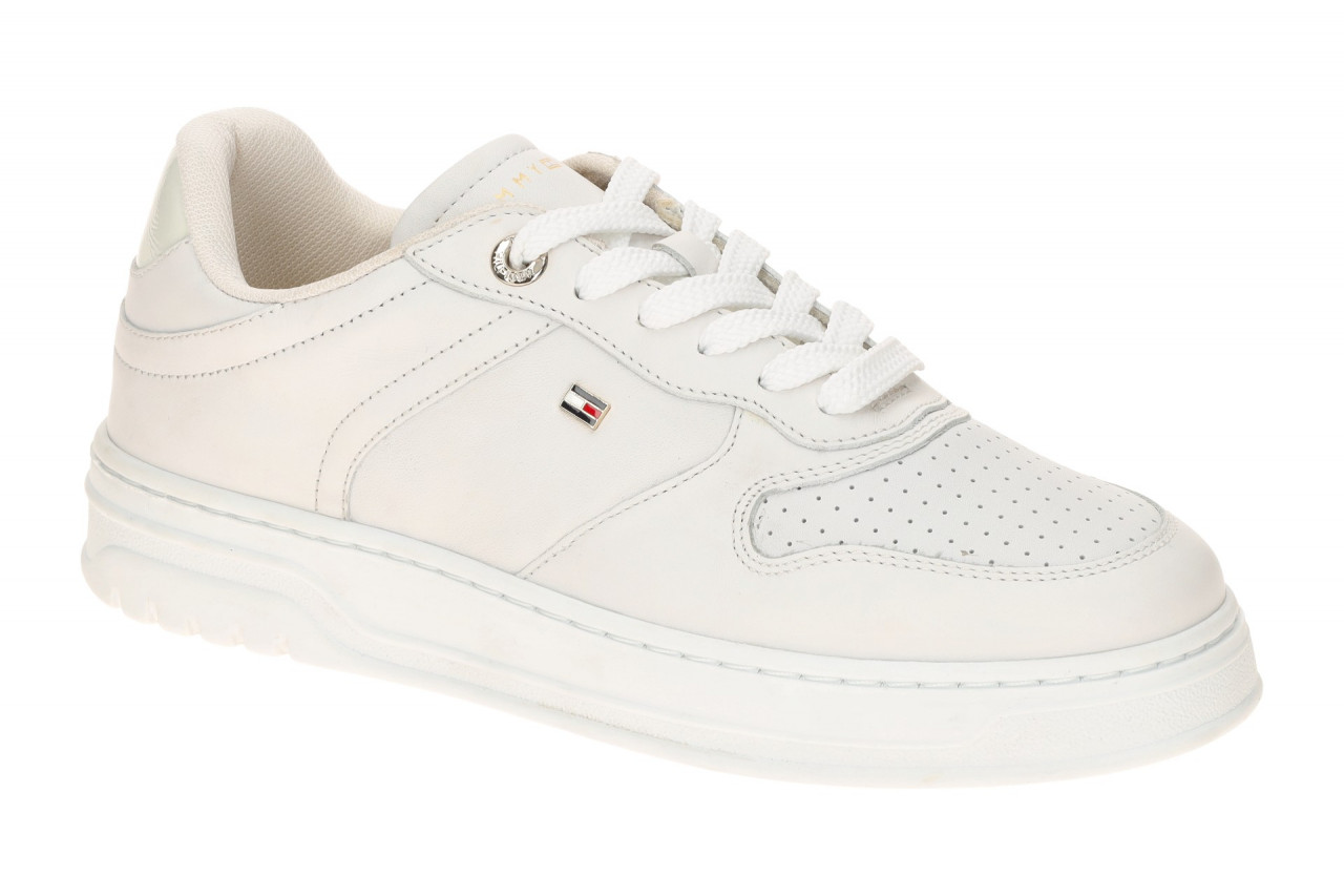 Tommy Hilfiger FW08795 YBS Damen Sneaker wei? uni - SPORTY CUPSOLE LEATHER 1 Tommy Hilfiger FW08795 YBS Damen Sneaker wei? uni - SPORTY CUPSOLE LEATHER