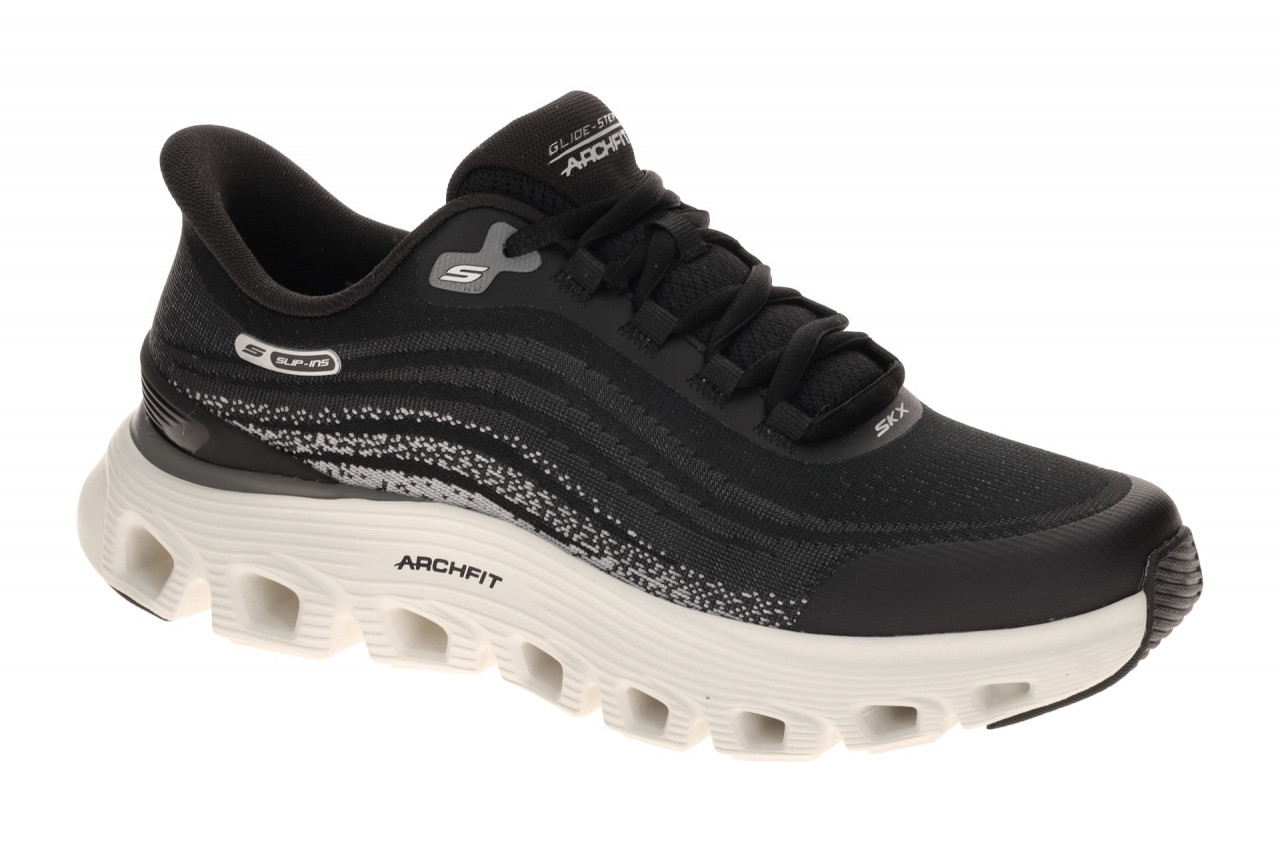Skechers 233194 BLK ARCH FIT GLIDE-STEP WAVE Sneaker Schwarz | Vegan Textil Mesh 1 Skechers 233194 BLK ARCH FIT GLIDE-STEP WAVE Sneaker Schwarz | Vegan Textil Mesh