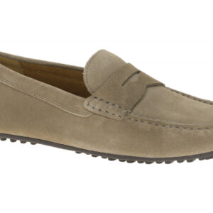 Geox U653KB ISTRIA Herren Mokassin Slipper Grau Dove Grey Echtleder Gummisohl...