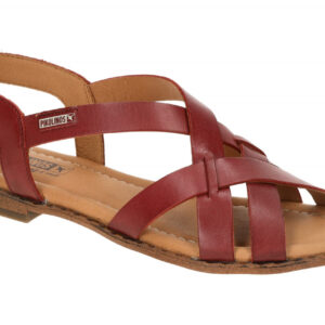 Pikolinos W0X-0556ST rubi ALGAR Damen Sandalette Rot Gummisohle 1cm Blockabsatz