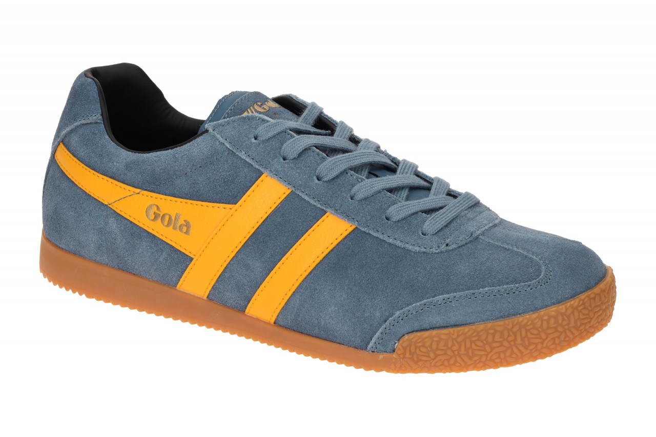 "Gola CMA192IY Harrier Herren Sneaker blau moonlight/sun/black Echtleder Schuhe" 1 "Gola CMA192IY Harrier Herren Sneaker blau moonlight/sun/black Echtleder Schuhe"