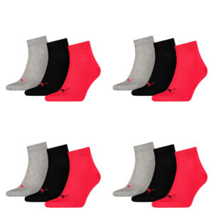 12 Paar Puma Unisex Quarter Socken Sneaker Gr. 35 - 49  für Damen Herren Füßling...