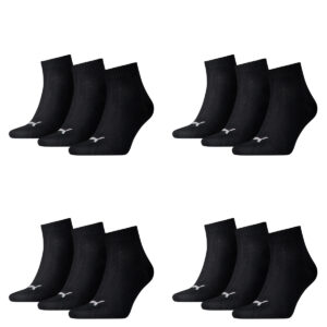 12 Paar Puma Unisex Quarter Socken Sneaker Gr. 35 - 49  für Damen Herren Füßling...