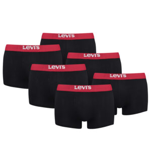 Levi's Solid Basic Herren Boxershorts Unterwäsche aus Bio-Baumwolle im 6er Pack