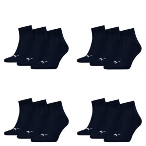 12 Paar Puma Unisex Quarter Socken Sneaker Gr. 35 - 49  für Damen Herren Füßling...