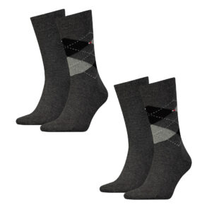 4 Paar TOMMY HILFIGER CHECK Socken Gr. 39 - 46 Herren Business Sneaker Socken